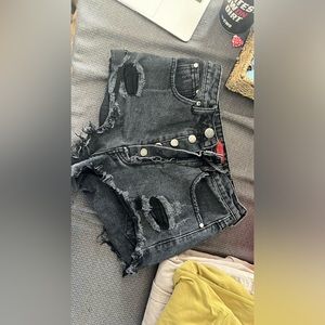 Boutique jean shorts! Black and comfy! Kind of short on the butt!